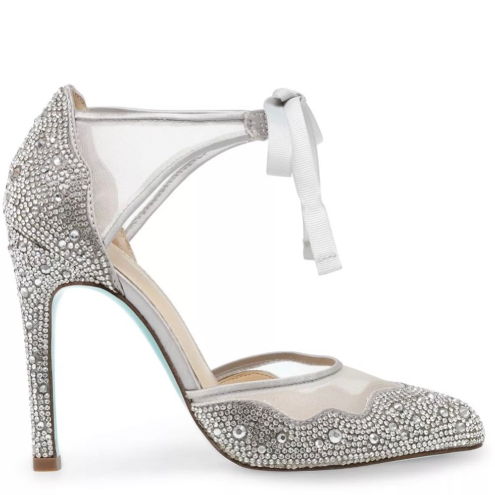 Silver Betsey Johnson Women's Iris Dress Pumps Many Sizes NEW - Picture 3 of 14